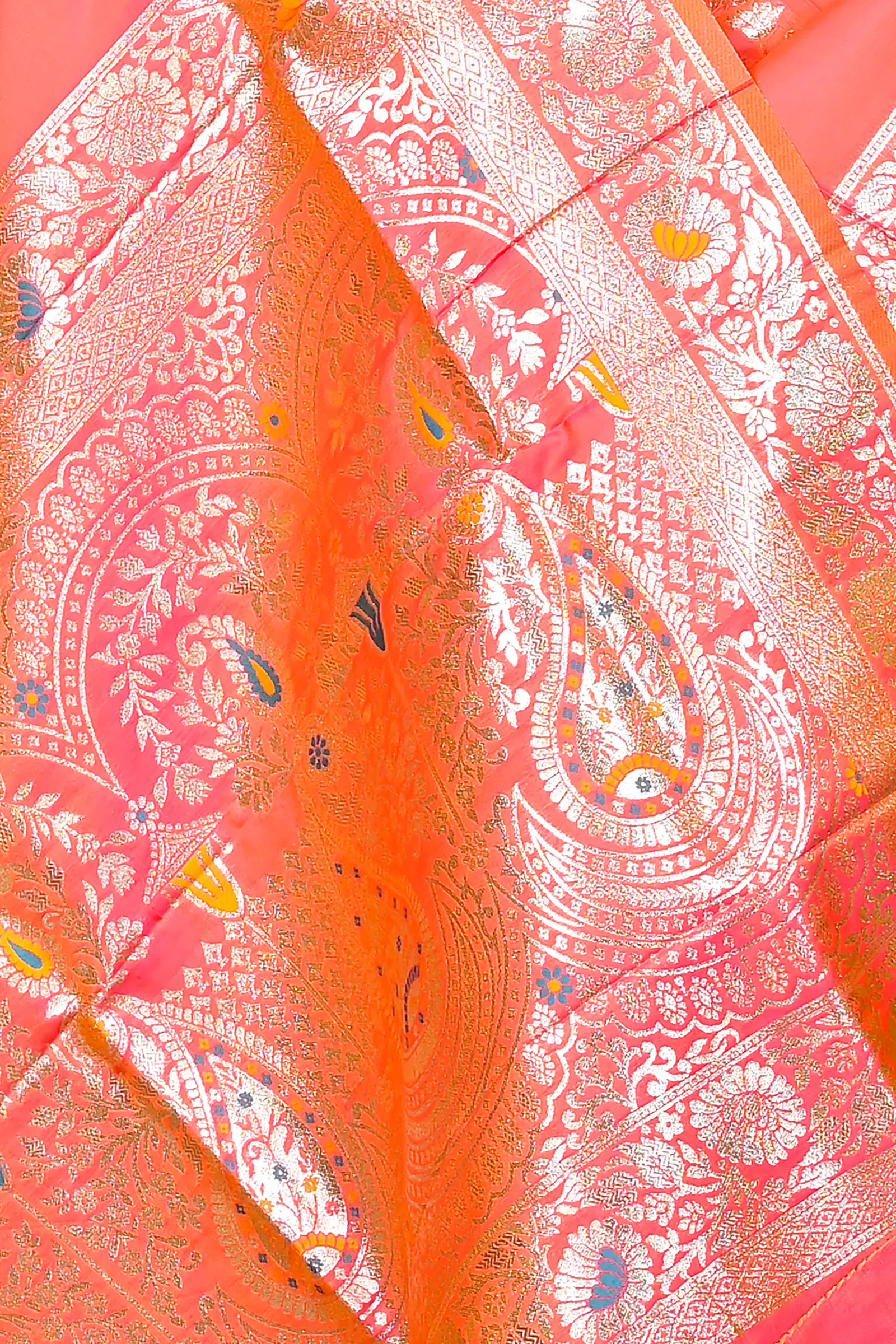 Orange Cotton Silk Parosha Kathan Saree (503)